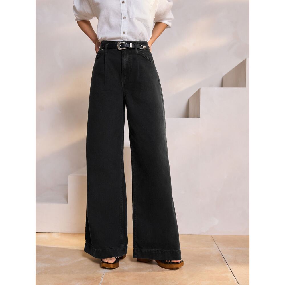 Universal Thread High Rise Super Wide Leg Jeans Women's 10 Black NWT